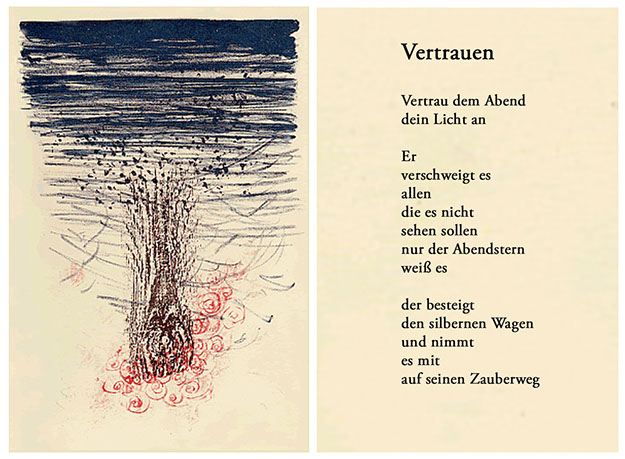 Rose Auslaender Dirk Hofacker Vertrauen Lithographiezyklus